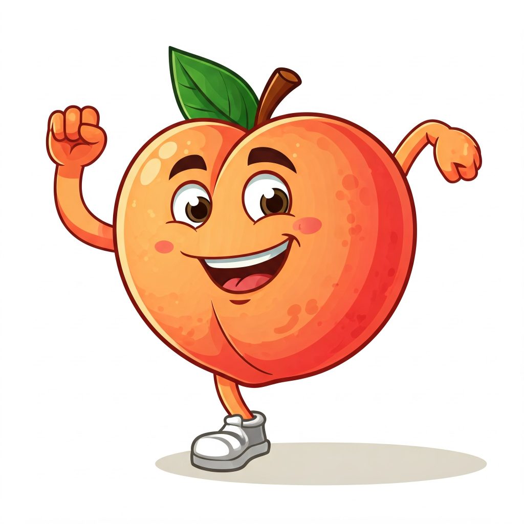 A happy peach